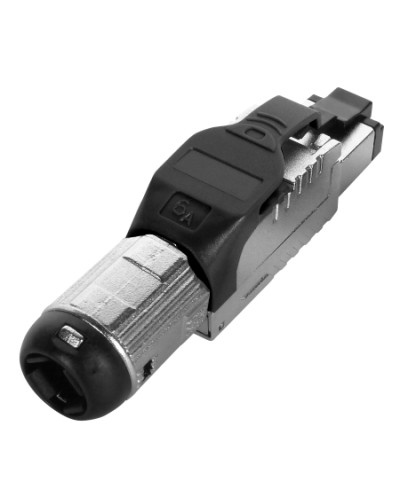 Разъем полевой оконцовки RJ-45 Hyperline (PLUE-8P8C-S-C6A-SH-BK) в Калининграде Патч-корды и пигтейлы Pintop.ru