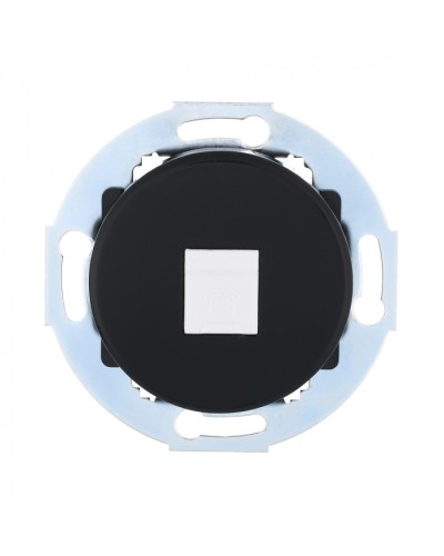 Розетка телефонная RJ-12 с накладкой (черный) Vintage (885508-1) в Калининграде Розетки компьютерные и телефонные Pintop.ru