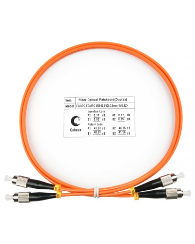 Шнур оптический duplex FC-FC 62,5/125 mm 1м LSZH Cabeus FOP-62-FC-FC-1m в Калининграде Патч-корды оптические Pintop.ru