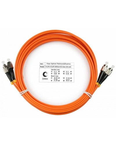 Шнур оптический duplex FC-FC 62,5/125 mm 5м LSZH Cabeus FOP-62-FC-FC-5m в Калининграде Патч-корды оптические Pintop.ru