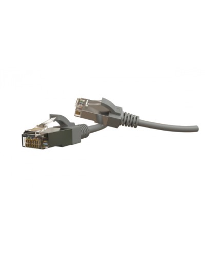 Патч-корд S/FTP Hyperline (PC-LPT-SFTP-RJ45-RJ45-C6-1M-LSZH-GY) в Калининграде Патчкорды (медные) Pintop.ru