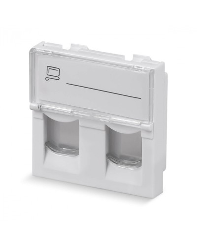 Вставка 45x45 (Mosaic) для 2 модулей формата Keystone Jack (арт.078610) Cabeus (FP-L-45-2M) в Калининграде Модули Keystone Pintop.ru