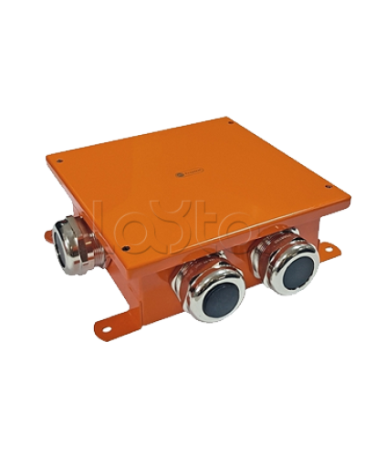 SMB120 Коробка металлическая, огн. E-110,о/п 120х120х60, 4 метал. гермоввода, IP66, 8P, (1,5-10 мм2), цвет оранж. Экопласт (56344) в Калининграде Распределительные коробки Pintop.ru