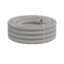 Труба ПНД-FRUF гофрир. легкая, с зондом, без галогена, трудногорючая, атмосферостойкая,цвет серый, диам. 50мм, (15м) Экопласт (20150HFR-UF)