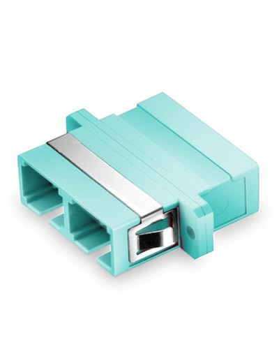 Оптический адаптер, OM3, дуплекс SC, с фланцами, бирюзовый Eurolan (36A-30-2S-02AQ) в Калининграде Проходные адаптеры и розетки оптические Pintop.ru