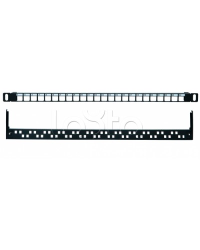 Коммутационная панель 19” наборная, UTP, 0,5U, 24 порта, черный Eurolan (27B-00-24-05BL) в Калининграде Патч панель Pintop.ru