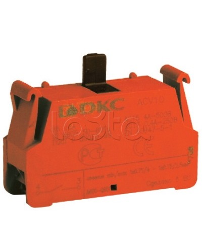 Блок контактный с клеммным безвинтовым зажимом, нормально-замкнутый DKC ACV01 (5 шт/уп) в Калининграде Клеммные колодки Pintop.ru