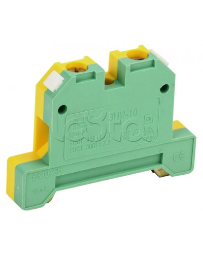Клемма ЗНИ-10 мм.кв Земля IEK YZN20-010-K52 в Калининграде Аксессуары для лотков Pintop.ru