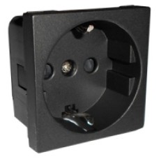 Розетка с заземляющими контактами и защитными шторками, (черный бархат) LK45 Экопласт (851408)