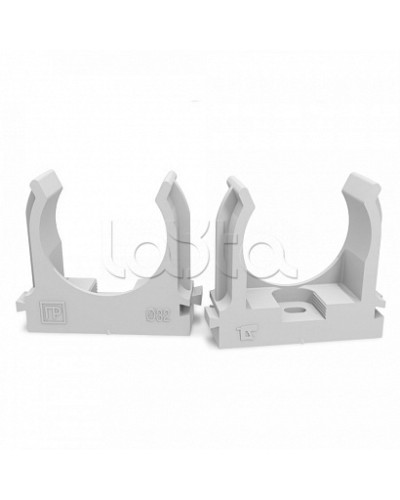 Крепеж-клипса для труб атмосферостойкая для монтажного пистолета серая в п/э d32 мм (25шт/500шт уп/кор) Промрукав (PR13.0404) в Калининграде Держатели, клипсы, скобы Pintop.ru