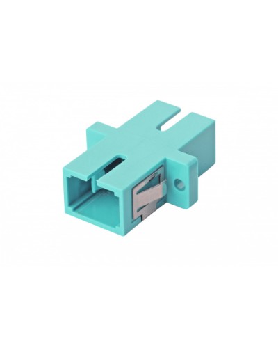 Оптический адаптер OM3, симплекс SC, с фланцами, бирюзовый Eurolan (36A-30-SC-02AQ) в Калининграде Проходные адаптеры и розетки оптические Pintop.ru