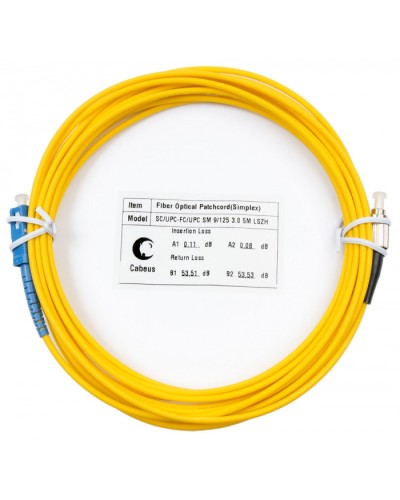 Шнур оптический simplex SC-FC 9/125 sm 7м LSZH Cabeus FOP(s)-9-SC-FC-7m в Калининграде Патч-корды оптические Pintop.ru