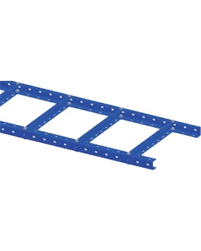 Лоток лестничный, прямая секция шириной 400 мм, сталь, 2.5 метра, серый LANMASTER LAN-LTS400-GY в Калининграде Кабельные лотки Pintop.ru