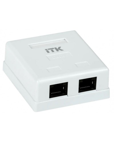 ITK Настенная информационная розетка RJ-45, кат.6, 2-порта (CS2-1C6U-22) в Калининграде Коннекторы Pintop.ru