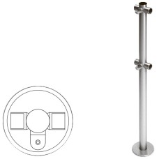 Cтойка ограждения Т-образная с 2-мя полупетлями (антик серебро) Oxgard