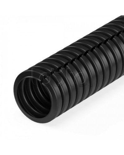 Труба гофрированная ПА негорючая (НГ) стойкая к ультрафиолету разрезная черная dвн 9,8 мм, dнар 13,2 мм (10м/уп) Промрукав (PR02.0328) в Калининграде Труба гофрированная Pintop.ru