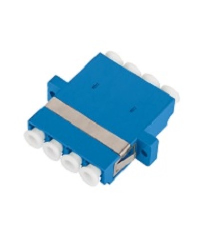 Адаптер NIKOMAX волоконно-оптический, соединительный, одномодовый, стандарта OS2, LC/UPC-LC/UPC, квадро, пластиковый, без шторки, с фланцами, синий, уп-ка 2шт. в Калининграде Проходные адаптеры и розетки оптические Pintop.ru