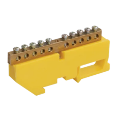 Шина PE земля на DIN-изоляторах ШНИ-6х9-10-Д-Ж IEK (YNN10-69-10D-K05)