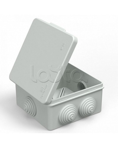 Коробка распределительная 40-03025 для прямого монтажа безгалогенная (HF) атмосферостойкая серая 100х100х50 (60шт/кор) Промрукав в Калининграде Распределительные коробки Pintop.ru