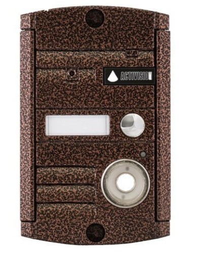 Видеопанель вызывная накладная цветная на 1 абонента Activision AVP-451 (PAL, медь) в Калининграде Вызывные видеопанели малоабонентные Pintop.ru