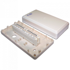 Настенная коробка с установленными плинтами, 1 размыкаемый плинт, 10 пар, пластик TWT (TWT-DB10-1P-DIS)