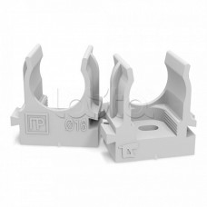 Крепеж-клипса для труб атмосферостойкая для монтажного пистолета серая в п/э d16 мм (100шт/1100шт уп/кор) Промрукав (PR13.0401)