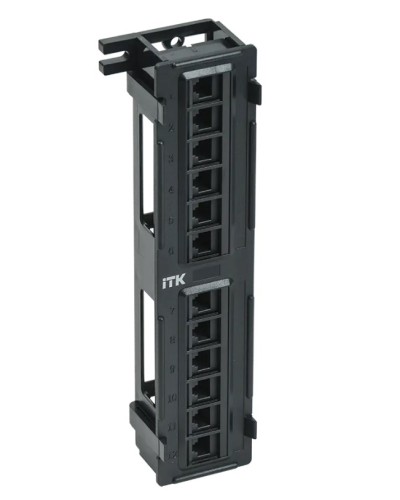 ITK Настенная патч-панель кат.5Е UTP, 12 портов (IDC Dual) (PP12-C5EU-D05) в Калининграде Патч панель Pintop.ru