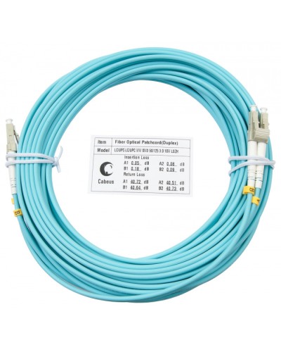 Шнур оптический duplex LC-LC 50/125 MM OM3 10 м LSZH Cabeus FOP-50-LC-LC-10M в Калининграде Патч-корды и пигтейлы Pintop.ru