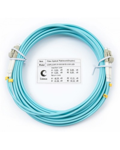 Шнур оптический duplex LC-LC 50/125 mm OM3 7м LSZH Cabeus FOP-50-LC-LC-7m в Калининграде Патч-корды и пигтейлы Pintop.ru