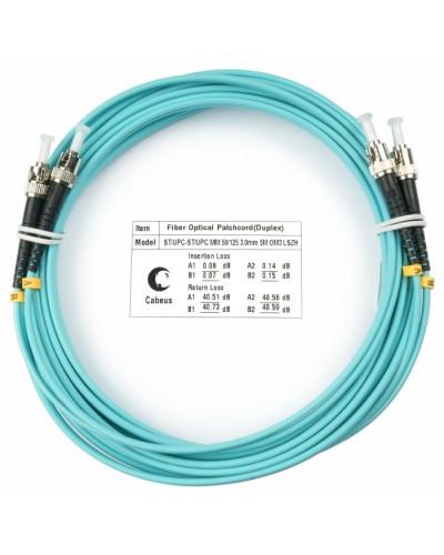 Шнур оптический duplex ST-ST 50/125 mm OM3 25м LSZH Cabeus FOP-50-ST-ST-25m в Калининграде Патч-корды и пигтейлы Pintop.ru