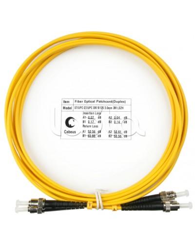 Шнур оптический duplex ST-ST 9/125 sm 3м LSZH Cabeus FOP(d)-9-ST-ST-3m в Калининграде Патч-корды оптические Pintop.ru