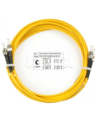 Шнур оптический duplex ST-ST 9/125 sm 5м LSZH Cabeus FOP(d)-9-ST-ST-5m в Калининграде Патч-корды оптические Pintop.ru