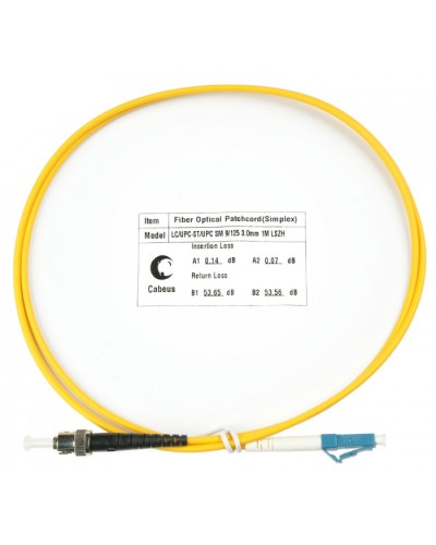 Шнур оптический simplex LC-ST 9/125 sm 1м LSZH Cabeus FOP(s)-9-LC-ST-1m в Калининграде Патч-корды оптические Pintop.ru