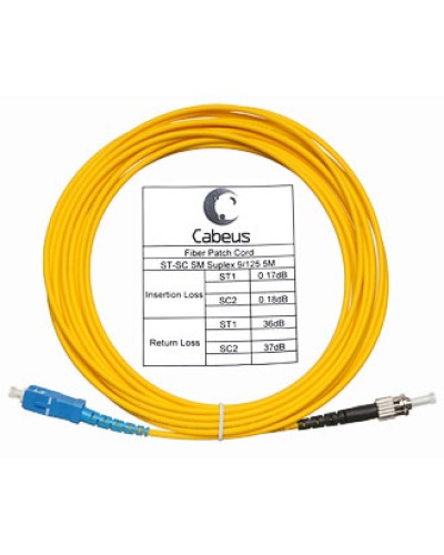 Шнур оптический simplex FOP(s)-9-SC-ST-5m Cabeus в Калининграде Патч-корды оптические Pintop.ru