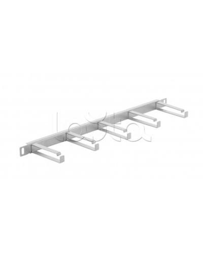 Органайзер горизонтальный 19 0.5U, 5 колец Cabeus (JB08-0,5U-GY) в Калининграде Кабельные органайзеры Pintop.ru