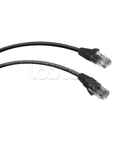 Шнур коммутационный 2xRJ-45/8P8C U/UTP кат.5е (1,5 м) Cabeus PC-UTP-RJ45-Cat.5e-1.5m-BK в Калининграде Патчкорды (медные) Pintop.ru