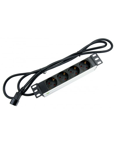 Блок евророзеток для 10 шкафов, горизонтальный, 4 розетки, 10 A Cabeus PDU-4P-2IEC в Калининграде Блоки розеток Pintop.ru