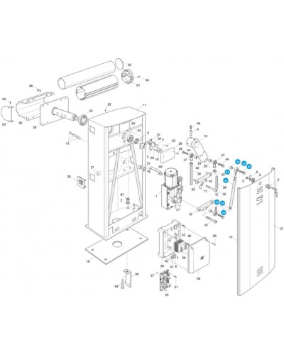 Крепление стрелы с валом Came 119RIG163 в Калининграде Запчасти для шлагбаумов и автоматики Pintop.ru