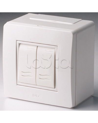 Коробка в сборе с 2-клавишным выключателем, коричневая DKC 10001B в Калининграде Распределительные коробки Pintop.ru