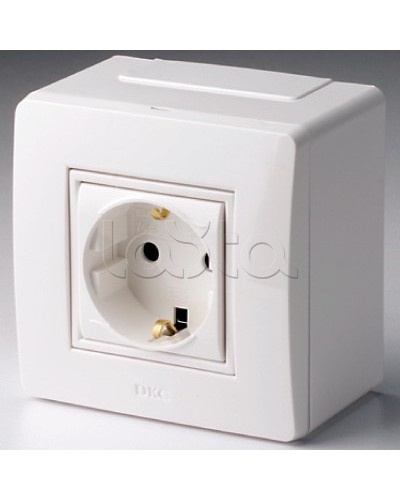 Коробка в сборе с силовой розеткой, белая DKC 10482 в Калининграде Распределительные коробки Pintop.ru