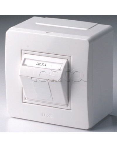 Коробка в сборе с 1 розеткой RJ45, кат.5е телефон / компьютер, коричневая розница DKC 10665B в Калининграде Распределительные коробки Pintop.ru