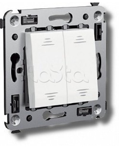 Выключатель двухклавишный в стену, Avanti, Ванильная дымка DKC 4405104 в Калининграде Аксессуары для стоек и шкафов Pintop.ru