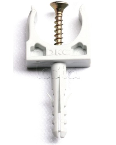 Держатель с защелкой и дюбелем, д.32 мм DKC 51332 в Калининграде Держатели, клипсы, скобы Pintop.ru