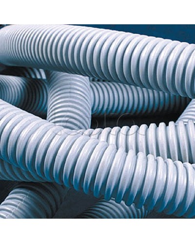 Труба ПВХ гибкая гофр. д.16мм, лёгкая без протяжки, 50м, цвет серый DKC 9091650 в Калининграде Труба гофрированная Pintop.ru