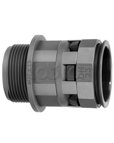 Муфта труба-коробка DN 12 мм, М20х1,5, полиамид, цвет черный DKC PAM12M20N в Калининграде Повороты, муфты, тройники Pintop.ru