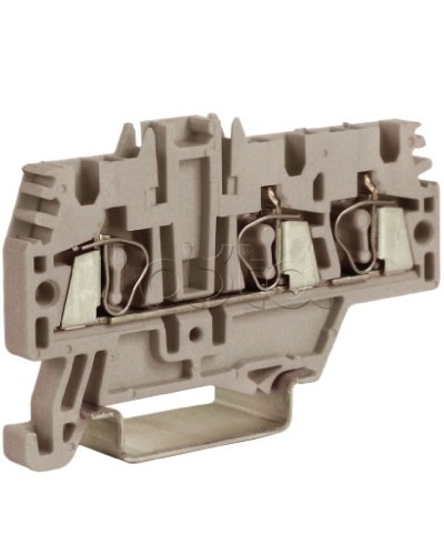 Зажим 2,5 кв.мм серый 1 ввод/2 вывода DKC ZHM510GR в Калининграде Держатели, клипсы, скобы Pintop.ru