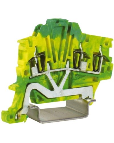 Зажим для заземления, 1 ввод/2 вывода, 1,5 кв.мм желто-зеленый DKC ZHT410 в Калининграде Держатели, клипсы, скобы Pintop.ru