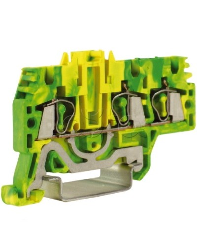 Зажим для заземления, 1 ввод/2 вывода, 2,5 кв.мм желто-зеленый DKC ZHT510 в Калининграде Держатели, клипсы, скобы Pintop.ru