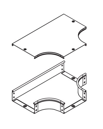 Крышка DPT на ответвитель Т-образный горизонтальный осн. 100 DKC 38042 в Калининграде Аксессуары для лотков Pintop.ru