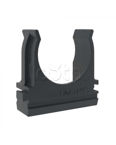 Держатель с защелкой D=25 (Черный) DKC (51025N) в Калининграде Держатели, клипсы, скобы Pintop.ru